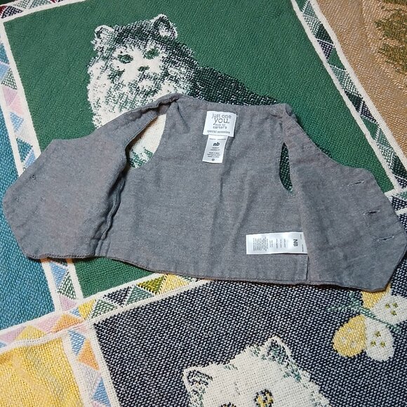 Just One You by Carter's Newborn NB Infant Baby Gray Button Down Vest - Picture 3 of 5